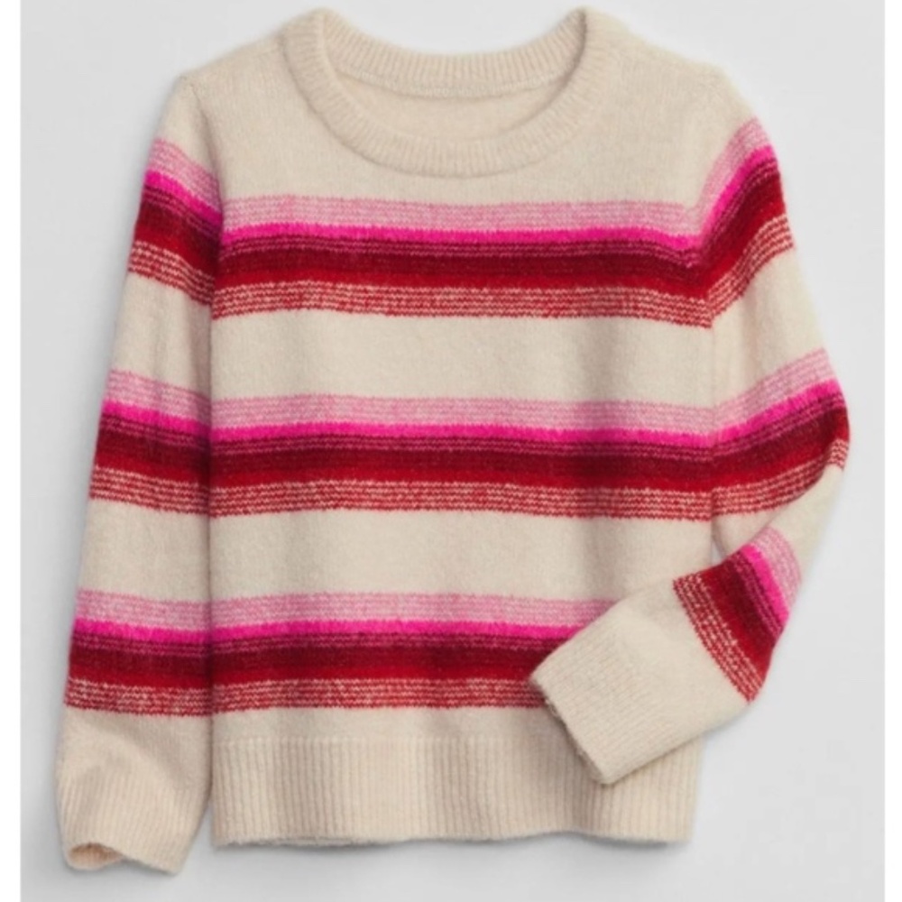 GAP Girls  Sweater with Pink, White, and Blue Hearts 5